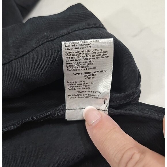 Peasant Minimalist Lagenlook Modest Black Shift Capsule Dress Womens Small Cupro - Picture 7 of 8